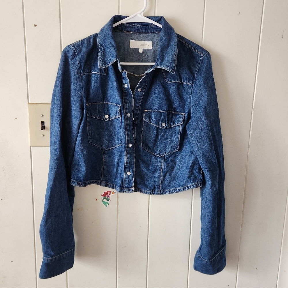 Zara Classic Blue Jean Jacket Size L
